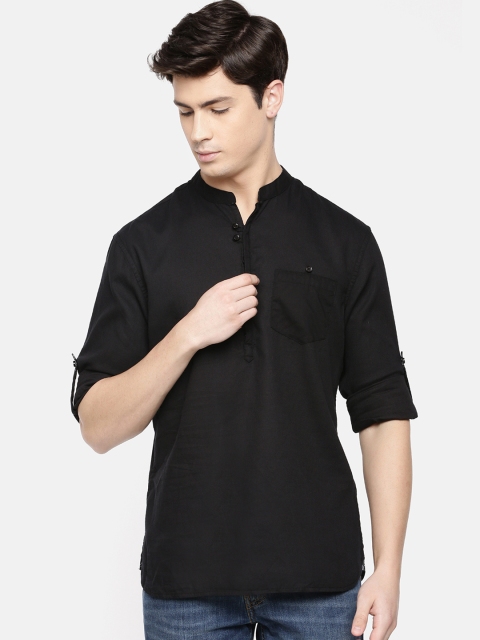 Celio Men Black Regular Fit Solid Casual Shirt