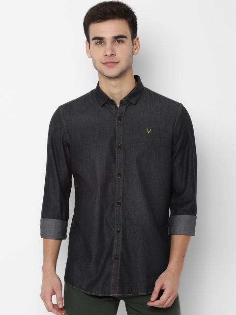 Solly Jeans Co. Men Black Regular Fit Solid Casual Shirt