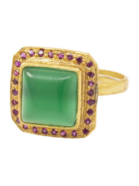 Unniyarcha Jewellery Pure 92.5 Gold-Plated Green Stone-Studded Silver Adjustable Ring
Unniyarcha Jewellery Pure 92.5 Gold-Plated Green Stone-Studded Silver Adjustable Ring