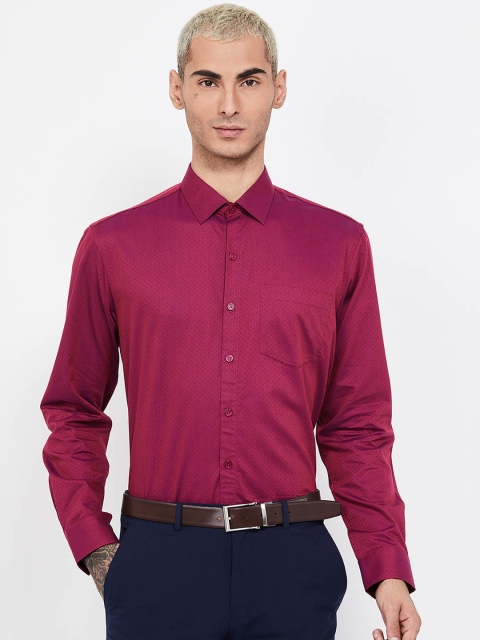 CODE by Lifestyle Men Burgundy Regular Fit Printed Casual Shirt