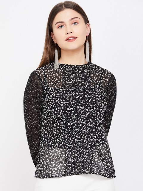 Bossini Women Black Floral Print Top