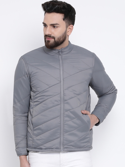 Richlook Men Grey Solid Lightweight Padded Jacket