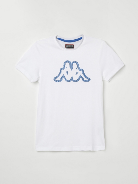 Kappa Boys White Printed Round Neck T-shirt