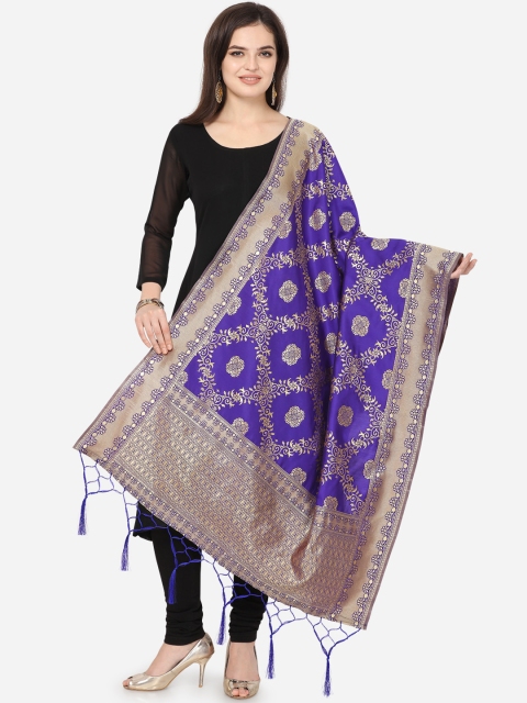 Satrani Purple Woven Design Dupatta
