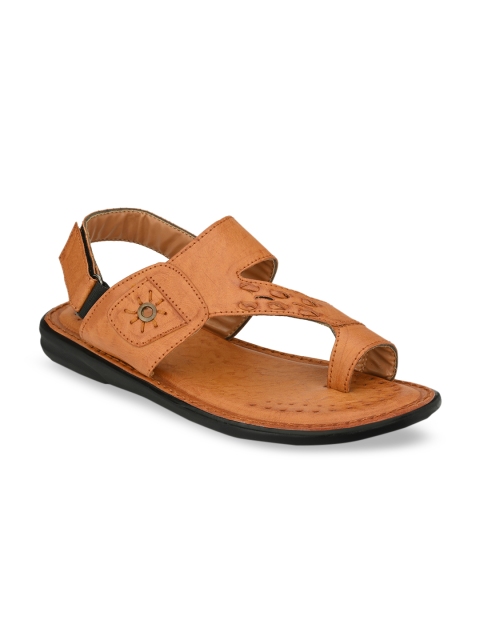 Azzaro Black Men Tan Brown Comfort Sandals