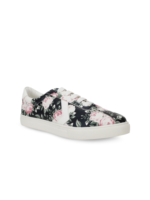 People Women Black & Pink Sneakers