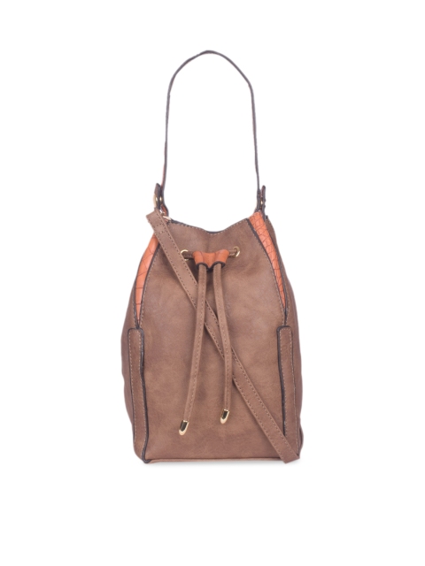 Bagkok Brown Colourblocked Shoulder Bag