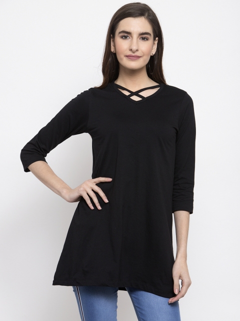 Kalt Black Solid Tunic