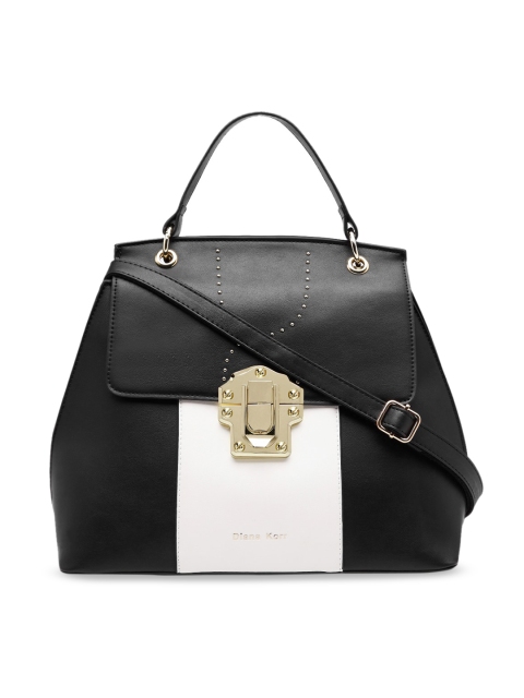 Diana Korr Black & White Colourblocked Handheld Bag