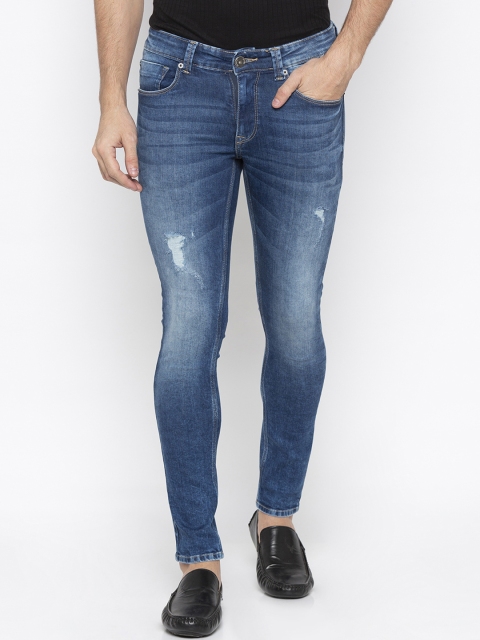 SPYKAR Men Blue Super Skinny Fit Low-Rise Low Distress Jeans