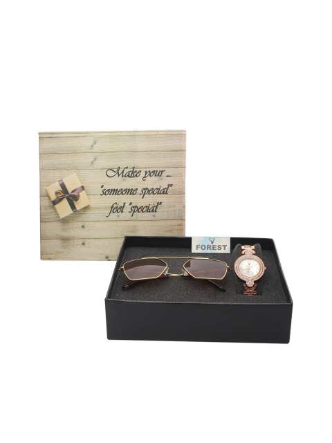 Hobforestessentials Women Sunglasses And Watch Gift Set, Rose gold