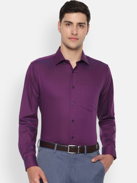 Van Heusen Men Purple Regular Fit Solid Formal Shirt