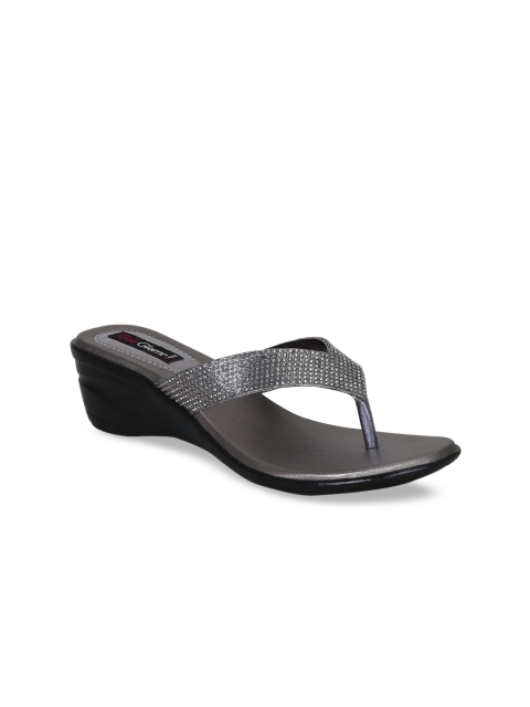 Get Glamr Women Grey Embellished Heels