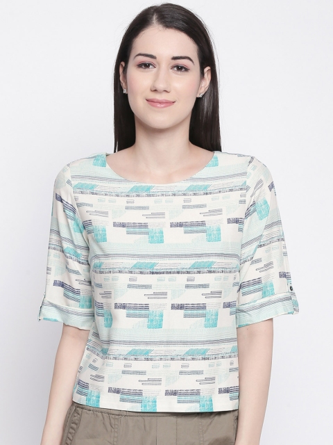 AKKRITI BY PANTALOONS Women Off-White Printed Top
