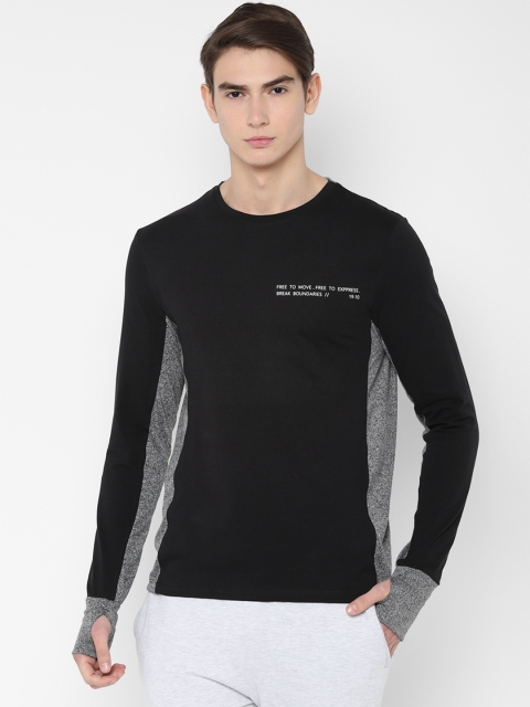 SKULT by Shahid Kapoor Men Black & Grey Colourblocked Round Neck T-shirt