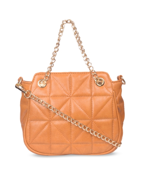 Bagkok Mustard Yellow Textured Handheld Bag