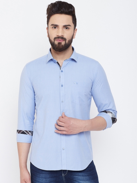 JUMP USA Men Blue Slim Fit Solid Casual Shirt