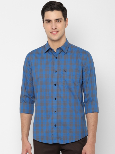 Allen Solly Men Blue Slim Fit Checked Casual Shirt