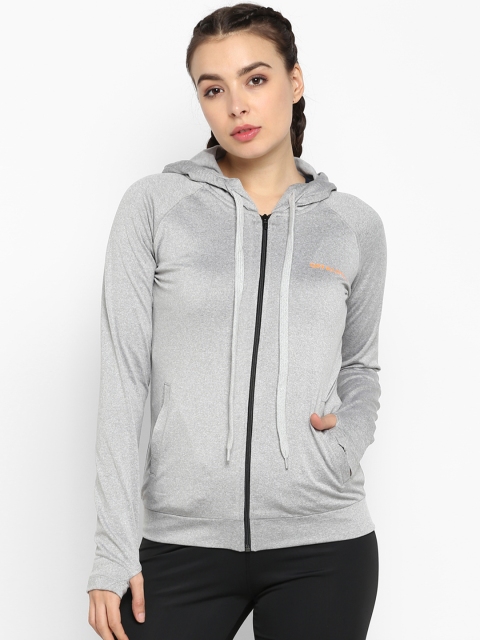 OFF LIMITS Women Grey Melange Solid Sporty Jacket