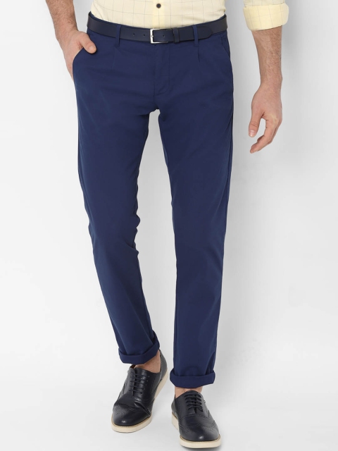 Allen Solly Men Navy Blue Slim Fit Solid Chinos