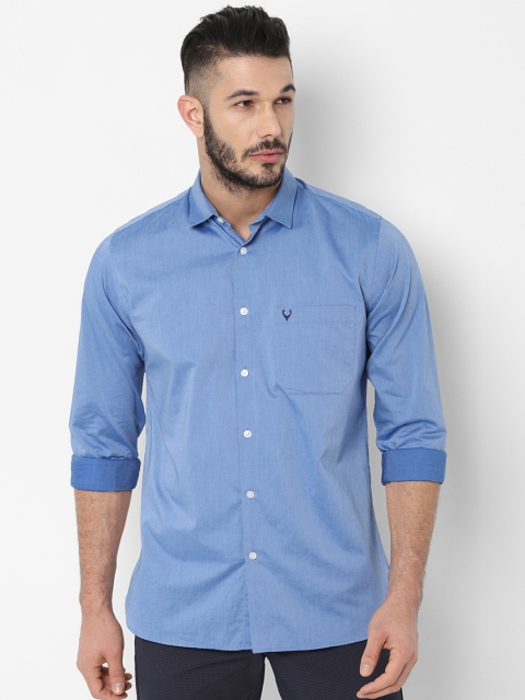 Allen Solly Men Blue Slim Fit Solid Casual Shirt