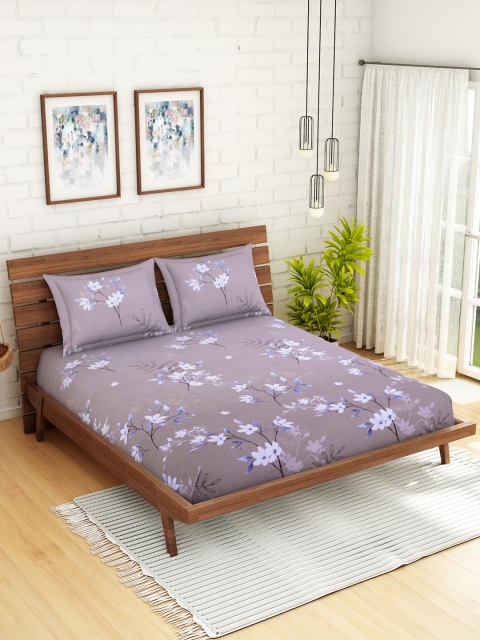 WELHOME Grey & Off-White Floral 200 TC 1 Microfibre Queen Bedsheet with 2 Pillow Covers
WELHOME Grey & Off-White Floral 200 TC 1 Microfibre Queen Bedsheet with 2 Pillow Covers