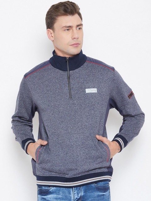 Duke Men Blue Solid Sweatshirt