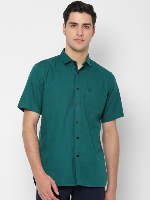 Allen Solly Men Green Slim Fit Checked Casual Shirt