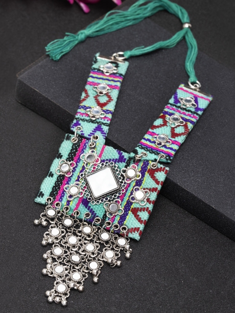 Moedbuille Turquoise Blue Handcrafted Afghani Statement Necklace