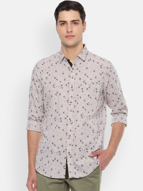 Van Heusen Sport Men Taupe Slim Fit Printed Casual Shirt