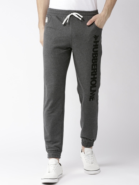 Hubberholme Men Grey Solid Slim Fit Joggers