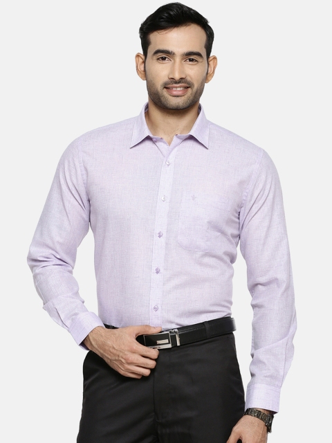 RAMRAJ COTTON Men Violet Original Regular Fit Solid Formal Shirt