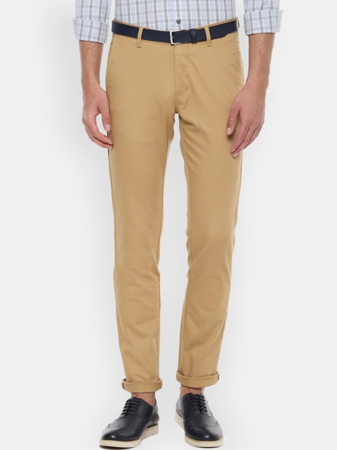 Van Heusen Sport Men Beige Slim Fit Solid Formal Trousers
