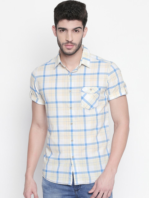 Mufti Men White & Yellow Slim Fit Checked Casual Shirt
Mufti Men White & Yellow Slim Fit Checked Casual Shirt