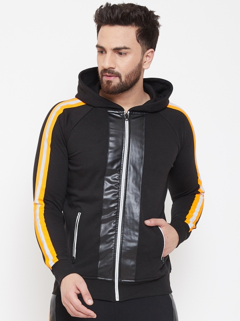 FUGAZEE Men Black Solid Hooded Sweatshirt