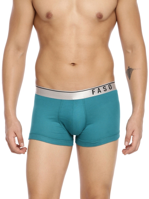 FASO Men Teal Green Solid Pure Organic Cotton Trunk FS 3005