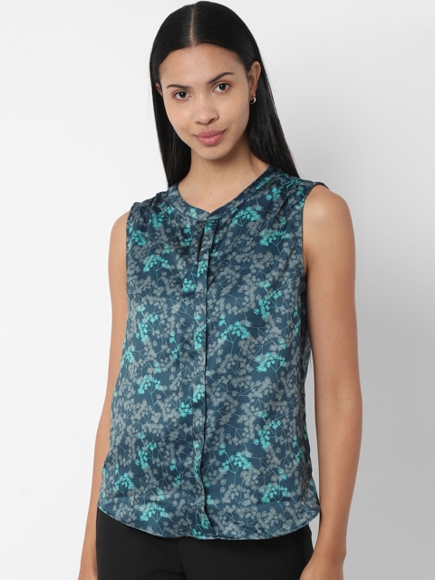 Allen Solly Woman Green Printed Shirt Style Top