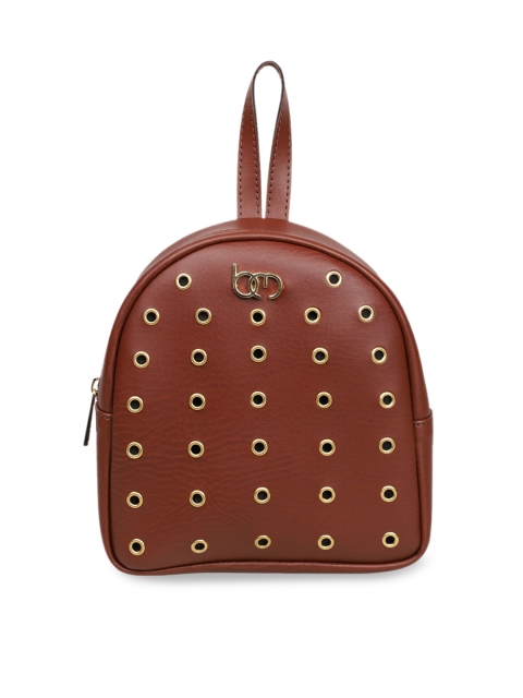Bagsy Malone Women Brown Solid Backpack