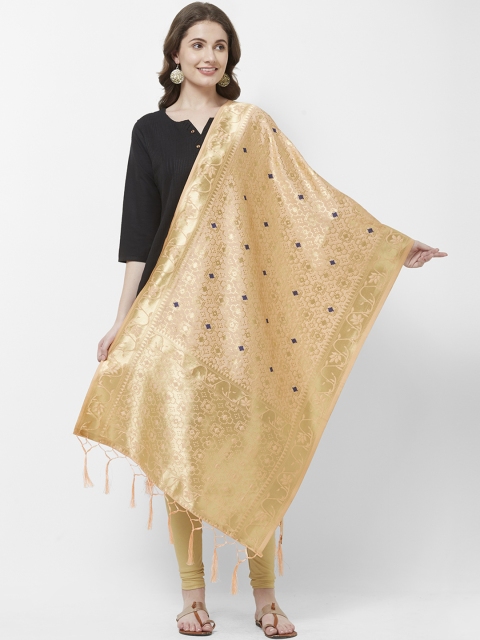 Faserz Beige Woven Design Dupatta