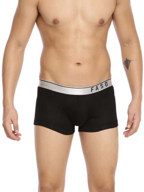 FASO Men Black Solid Pure Organic Cotton Trunk FS 3005