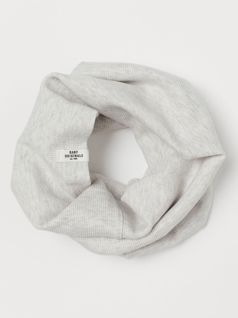 H&M Kids Grey Ribbed Cotton Tube Scarf