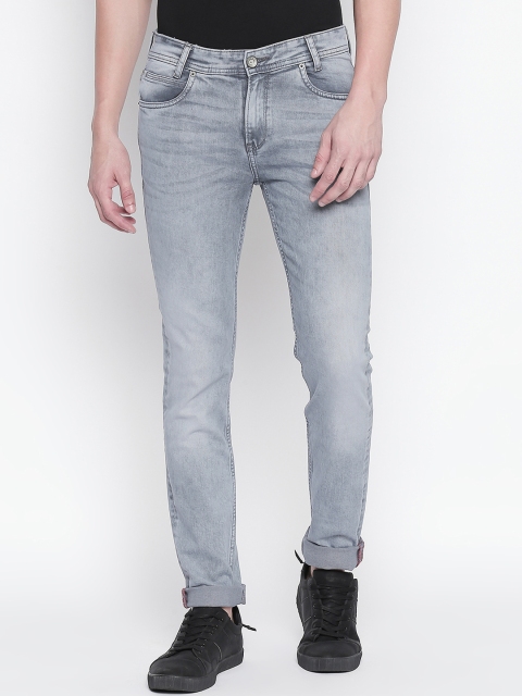 Mufti Men Grey Regular Fit Mid-Rise Clean Look Stretchable Jeans