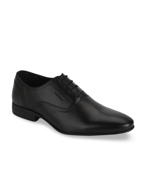 Red Tape Men Black Solid Leather Formal Oxfords