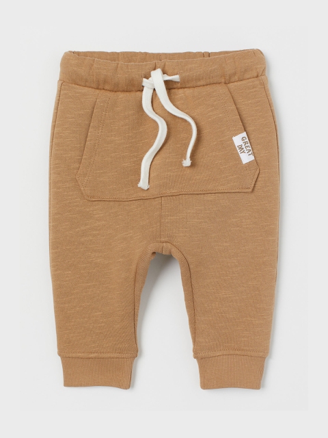 H&M Boys Beige Solid Cotton Joggers