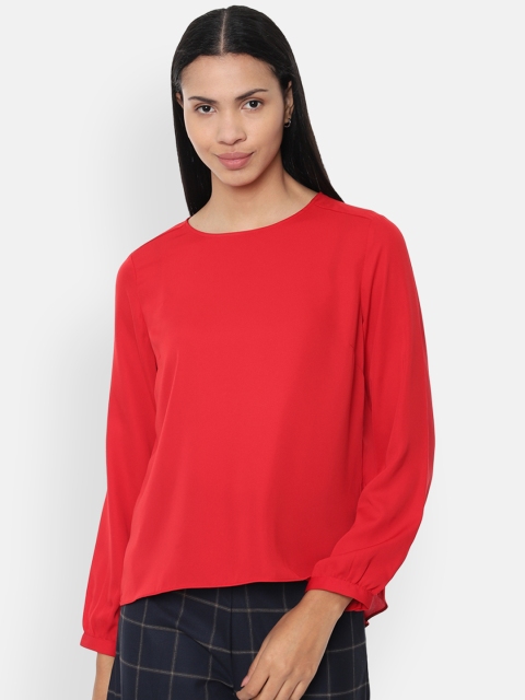 Van Heusen Woman Red Solid Top
