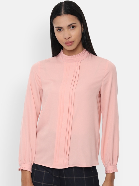 Van Heusen Woman Peach-Coloured Solid Top