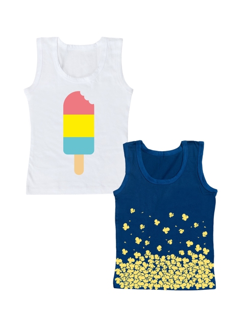 You Got Plan B Boys Pack Of 2 Printed Innerwear Vests VB-SnackAttack: 6-8, White