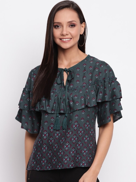 Mayra Women Green Printed Top