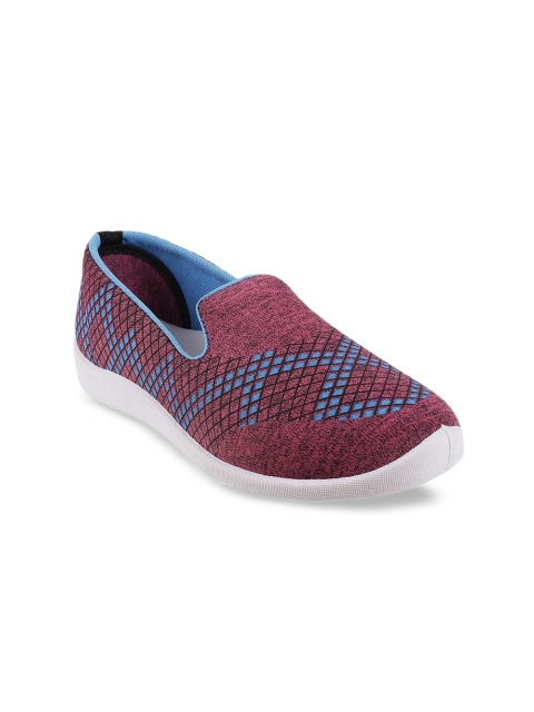 WALKWAY Women Pink & Blue Slip-On Sneakers