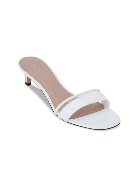 CHARLES & KEITH Women White Colourblocked Sandals
